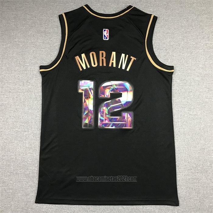 Camiseta Golden Edition Memphis Grizzlies Ja Morant #12 2021-22 Negro